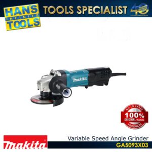Makita GA5093X03 Variable Speed Angle Grinder Anti Restart Function Soft Start Paddle Switch 125mm (5") 1,900 W SJS II AFT