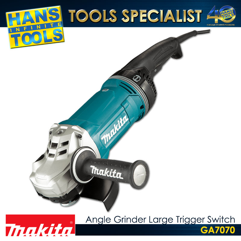 Makita GA7070 Angle Grinder Anti Restart Function Soft Start Mechanical Brake Large Trigger Switch 180mm (7") 2,800 W AFT - Image 3