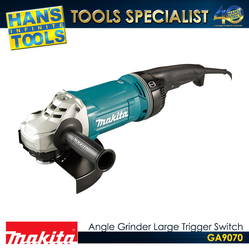 Makita GA9070 Angle Grinder Anti Restart Function Soft Start Mechanical Brake Large Trigger Switch 230mm (9") 2,800W AFT - Image 3