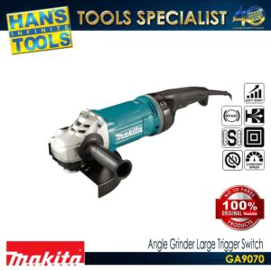 Makita GA9070 Angle Grinder Anti Restart Function Soft Start Mechanical Brake Large Trigger Switch 230mm (9") 2,800W AFT