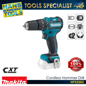 Makita HP332DZ Cordless 10mm (3/8") 32 N m Hammer Driver Drill 12V max CXT BL XPT [Battery and Charger are Sold Separately]
