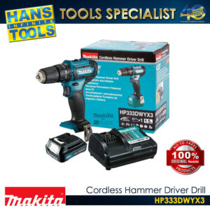 Makita HP333DWYX3 Cordless Hammer Drive Drill 12V max CXT Li-Ion [KIT SET]