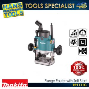 Makita RP1111C Variable Speed Plunge Router with Soft Start 1/4" 1,100 W