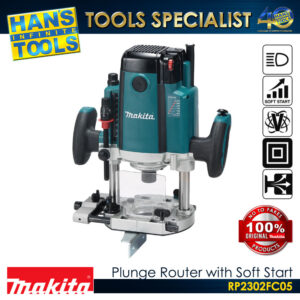 Makita RP2302FC05 Variable Speed Plunge Router with Soft Start T win LED Lights 1/2" 2,300 W