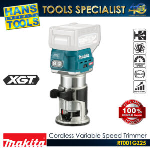 Makita RT001GZ25 Cordless 1/4" Variable Speed Trimmer with Twin LED Lights 40Vmax XGT BL AWS XPT [Battery and Charger are Sold Seperately]