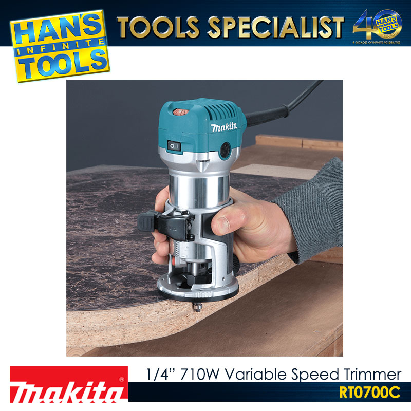 Makita RT0700C 1/4" 710 W Variable Speed Trimmer - Image 2