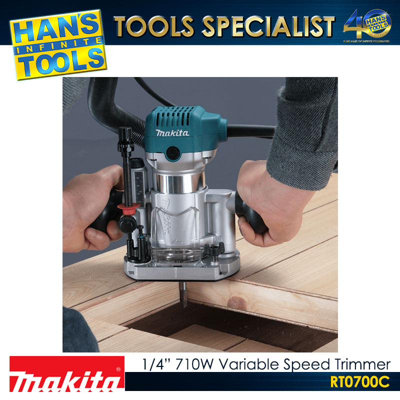 Makita RT0700C 1/4" 710 W Variable Speed Trimmer - Image 3