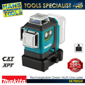 Makita SK700GD Rechargeable Green Multi Line Laser 12V max CXT Li-Ion XPT