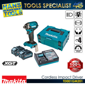 Makita TD001GM201 Cordless Impact Driver 40V Max XGT BL XPT Wood/Bolt/T-Mode 220 N-m