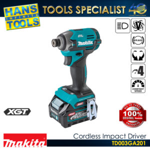 Makita TD003GA201 Cordless Impact Driver 40V Max XGT BL XPT T-Mode 210 N-m