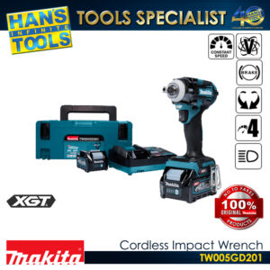 Makita TW005GD201 Cordless Impact Wrench 40V Max XGT BL XPT 1/2" (12.7 mm) 350 N-m (Pin Detent)