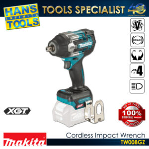 Makita TW008GZ Cordless Impact Wrench 40V Max XGT BL XPT 1/2" (12.7 mm) 760 N-m (Pin Detent) [Battery and Charger are Sold Seperately]