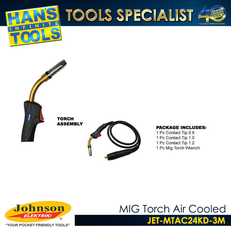Johnson Elektrik JET-MTAC24KD-3M MIG Torch Air Cooled