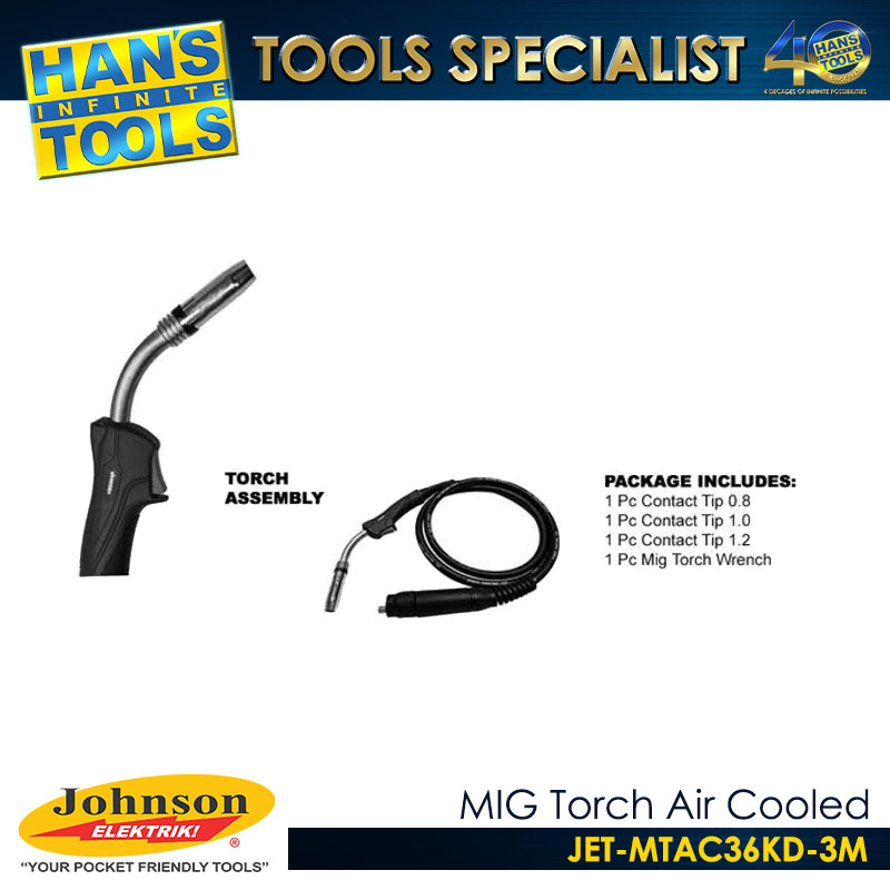 Johnson Elektrik JET-MTAC26KD-3M MIG Torch Air Cooled - Image 3