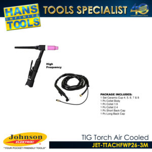 Johnson Elektrik JET-TTACHFWP26-3M Tig Torch Air Cooled [High Frequency]