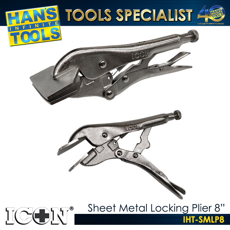 ICON IHT-SMLP8 Sheet metal Locking Plier 8" (3/4" Jaw opening)
