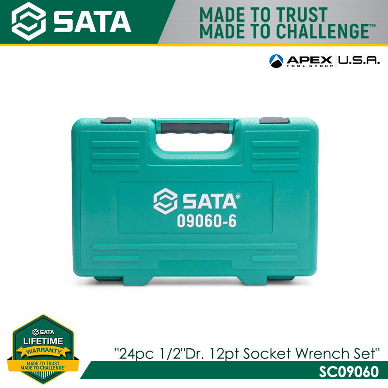 SATA SC09060 24pc 1/2" Dr. 12pt Socket Wrench Set" - Image 3