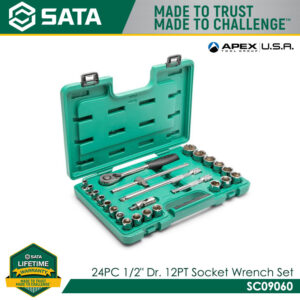 SATA SC09060 "24Pc 1/2" Dr. 12pt. Socket Wrench Set