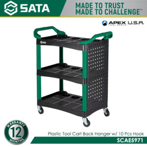 SATA SCAE5971 Plastic Tool Cart Back Hanger w/ 10 Pcs Hook