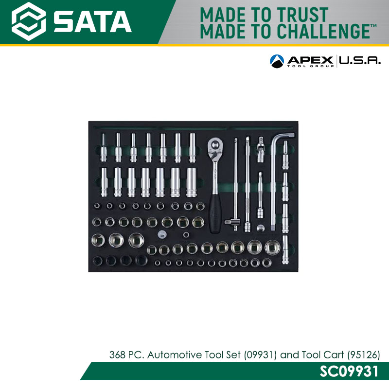 SATA SC09931 368 PC. Automotive Tool Set (09931) and Tool Cart (95126) - Image 2