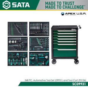 SATA SC09931 368 PC. Automotive Tool Set (09931) and Tool Cart (95126)