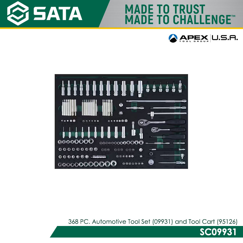 SATA SC09931 368 PC. Automotive Tool Set (09931) and Tool Cart (95126) - Image 5