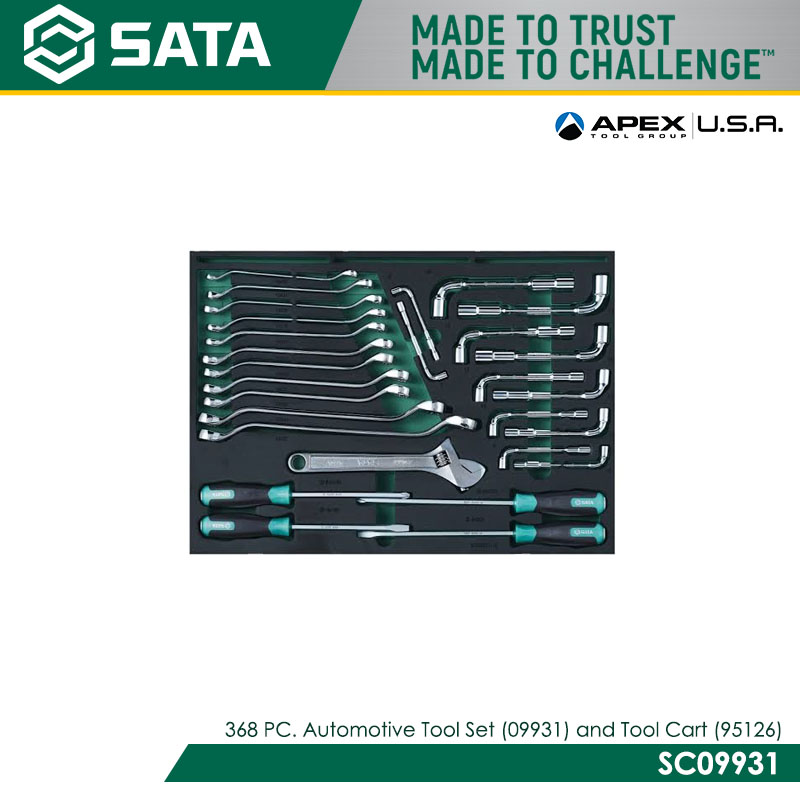 SATA SC09931 368 PC. Automotive Tool Set (09931) and Tool Cart (95126) - Image 6