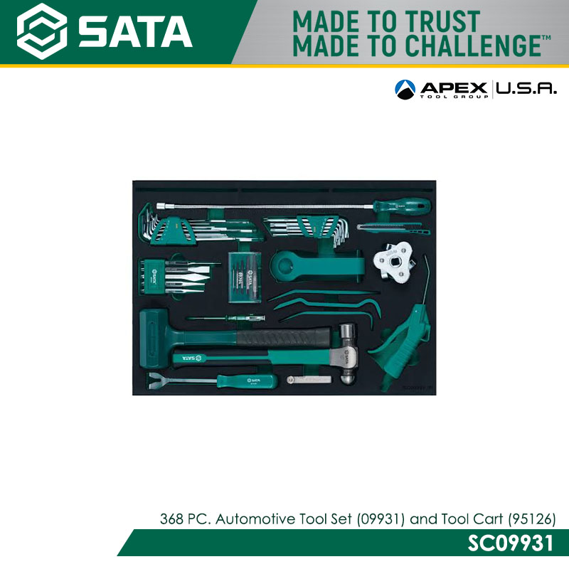 SATA SC09931 368 PC. Automotive Tool Set (09931) and Tool Cart (95126) - Image 7