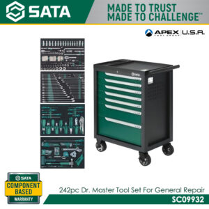 SATA SC09932 242pc Dr. Master Tool Set For General Repair With 7 Drawers Trolley 95126