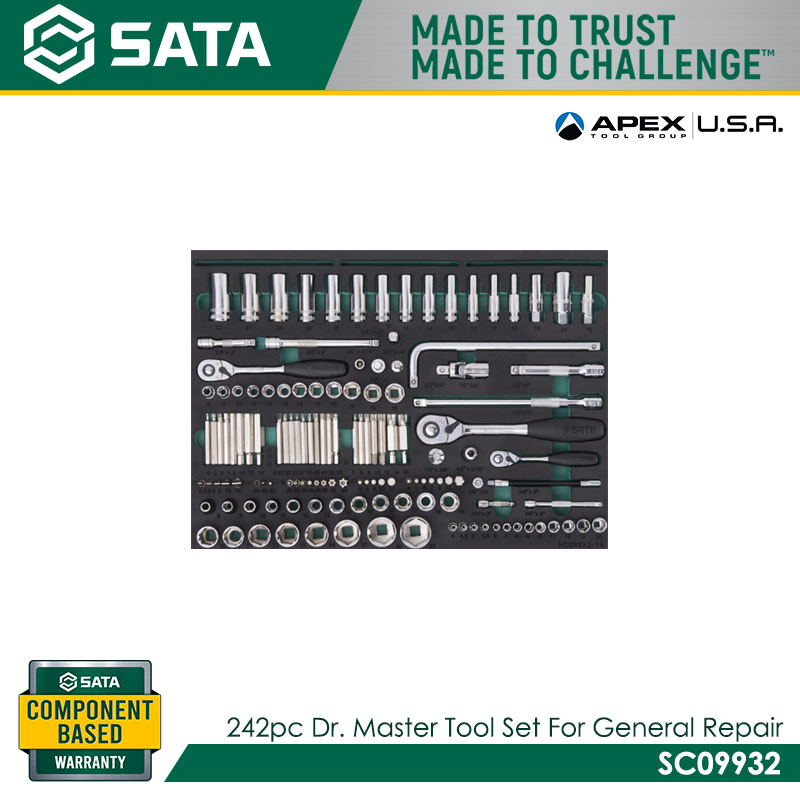 SATA SC09932 242pc Dr. Master Tool Set For General Repair With 7 Drawers Trolley 95126 - Image 2