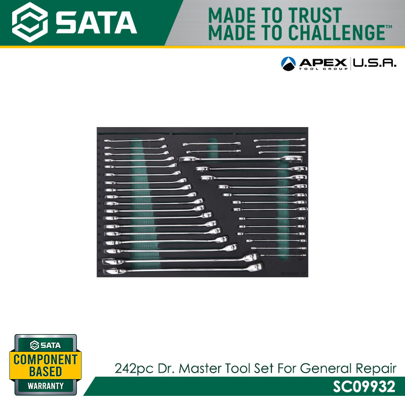 SATA SC09932 242pc Dr. Master Tool Set For General Repair With 7 Drawers Trolley 95126 - Image 3