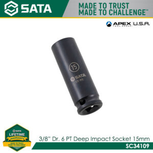 SATA 3/8 Dr. 6 PT Deep Impact Socket