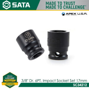 SATA 3/8" Dr. 6 Pt. Impact Socket Set