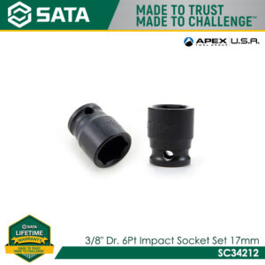 SATA 3/8" Dr. 6 Pt. Impact Socket Set