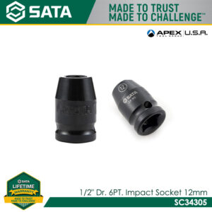 SATA 1/2" Dr. 6PT. Impact Socket