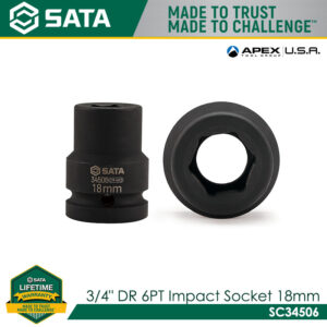 SATA 3/4" Dr. 6PT Impact Socket