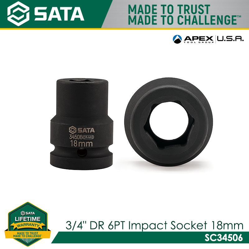 SATA 3/4" Dr. 6PT Impact Socket