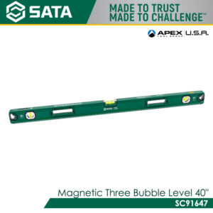 SATA Magnetic Three Bubble Level 40"