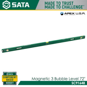 SATA SC91648 Magnetic 3 Bubble Level 72"